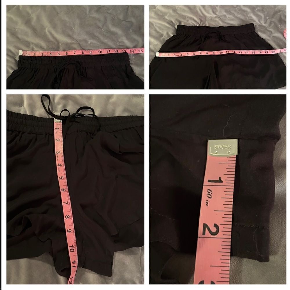 French Connection Pocket Drawstring Mini Shorts Black 0 - Picture 8 of 8